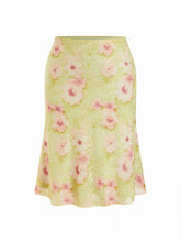 Mesh Floral Embroidery Mid Rise Mermaid Midi Skirt Curve & Plus