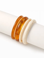 4PCS MARBLE PATTERN RESIN BRACELET SET