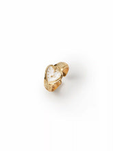 HEART & CLOCK PENDANT OPEN RING
