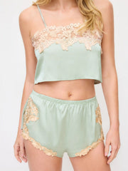 Embroidery Lace Panel Wireless Lingerie Set
