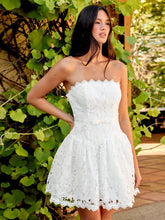 Lace Strapless Bowknot Flared Mini dress