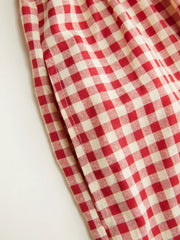 Cotton-blend Gingham Adjustable Drawstring Hem Balloon Pants Curve & Plus