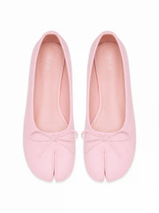 BOWKNOT DECOR SPLIT TOE MARY JANE FLATS