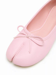 BOWKNOT DECOR SPLIT TOE MARY JANE FLATS