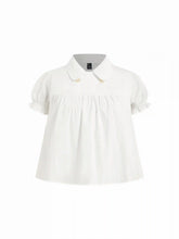 Cotton-blend Plaid Puff Sleeve Blouse Curve & Plus
