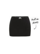 Cotton-blend Low Rise Bowknot Bodycon Mini Skirt
