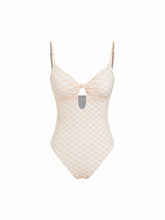 Shaping Sweetheart Gingham Knotted Front High Stretch One-piece Swimsuit