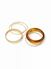 5PCS MARBLE PATTERN & TEXTURED BRACELET SET