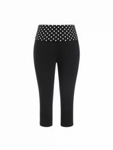 Cotton-blend Low Rise Polka Dot Fold Over Tapered Capri Trousers