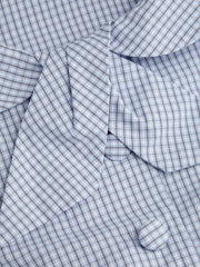 Cotton-blend Gingham Peter Pan Collar Puff Sleeve Knotted Blouse Curve & Plus