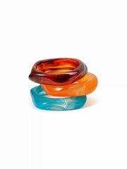 3PCS MARBLE PATTERN RESIN BRACELET SET
