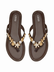 STARFISH & SHELL & RHINESTONE FLIP-FLOP SLIPPERS