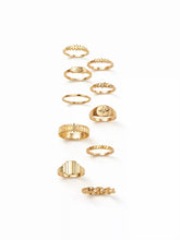 10PCS RHINESTONE DECOR RING SET