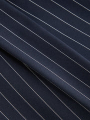 Mid Rise Striped Pleated Straight Leg Trousers With Belt Curve & Plus
