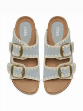 FAUX SUEDE DOUBLE BAND BUCKLE SLIPPERS