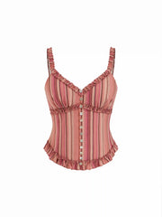 Ruffle Striped Cami Top
