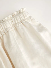 Mid Rise Lace Patched Drawstring Cropped Bloomer Pants Curve & Plus