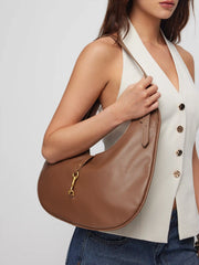 FAUX LEATHER BUCKLE SHOULDER BAG