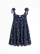 Cotton-blend Gingham Floral Graphic Bowknot Ruffled Tiered Oversized Babydoll Mini Dress