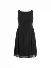 Chiffon Square Neck Draped A-line Midi Dress Curve & Plus