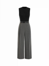 High Neck Sleeveless Jumpsuit with Belt