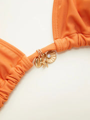 Halter Neckline Sea Animal Decor Tie Side Bikini Set Curve & Plus