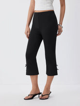 High Rise Bowknot Flared Capri Flared Trousers