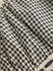 Gingham Square Neck Ruched Corset Tank Top Curve & Plus