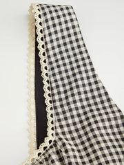 Gingham Square Neck Ruched Corset Tank Top Curve & Plus