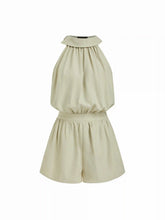 High Neck Mid Rise Ruched Romper