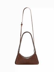 STUDDED FAUX LEATHER SHOULDER BAG