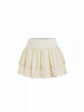 Cotton-blend Low Rise Textured Layered Ruched Mini Skort