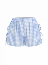 Cotton-blend Mid Rise Gingham Drawstring Shorts Curve & Plus