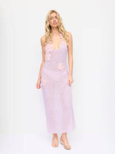 Knit Halter Neckline Flower Detail Backless Hollow Out Cover Up Dress