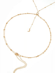 MOON & FAUX PEARL BODY CHAIN