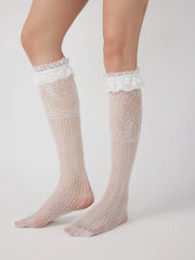 LACE TRIM OVER THE CALF SOCKS