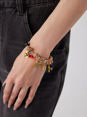 LEOPARD PRINT & BILLIARD BALL & CHERRY BRACELET