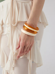 4PCS MARBLE PATTERN RESIN BRACELET SET