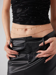 MOON & STAR & RHINESTONE WAIST CHAIN