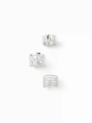 3PCS FAUX PEARL & TWISTED RING SET