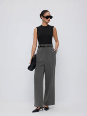 High Neck Sleeveless Jumpsuit with Belt