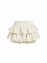 Mid Rise Ruffle Lace Trim Tiered Mini Skort