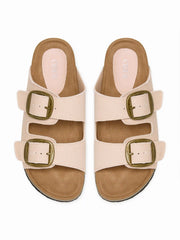 DOUBLE BAND BUCKLE SLIPPERS