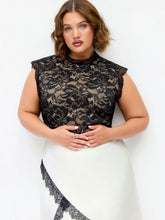 Lace Floral High Neck Sleeveless Bodysuit Curve & Plus