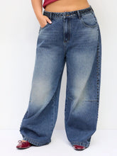 Denim Low Rise Studded Wide Leg Jeans