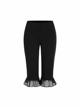 Low Rise Ruffle Hem Capri Pants