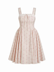 Cotton-blend Sculptural Square Neck Lace Trim Ditsy Floral Shirred Ruffled Maxi Dress Curve & Plus