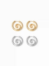 2 PAIRS SPIRAL HOOP EARRINGS SET