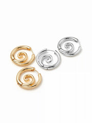 2 PAIRS SPIRAL HOOP EARRINGS SET