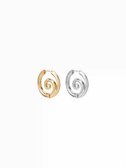 2 PAIRS SPIRAL HOOP EARRINGS SET